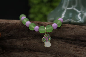 Purple mushroom bracelet