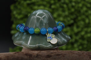 Blue mushroom bracelet