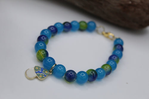 Blue mushroom bracelet