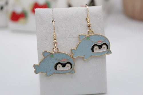 Whale earrings