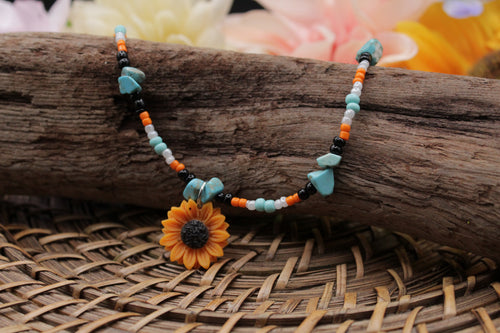 Sunflower choker necklace