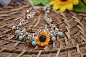 Sunflower dangle bracelet