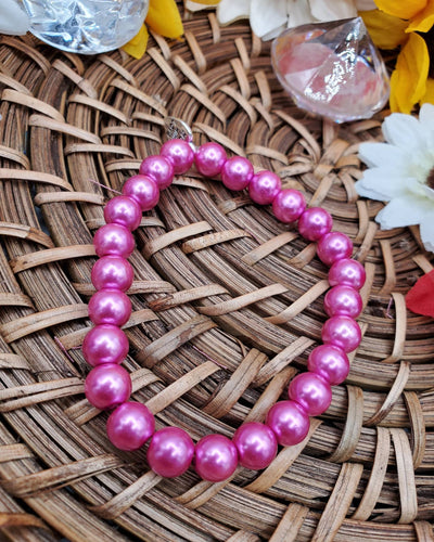 Hot pink pearl bracelet