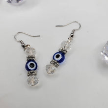 Load image into Gallery viewer, Blue evileye earrings