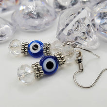 Load image into Gallery viewer, Blue evileye earrings