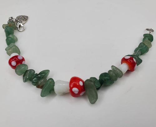 Aventurine mushroom bracelet