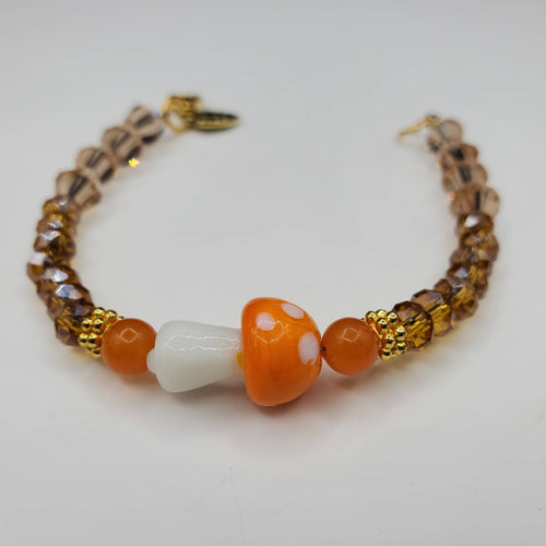 Orange mushroom bracelet
