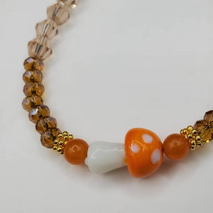 Orange mushroom bracelet