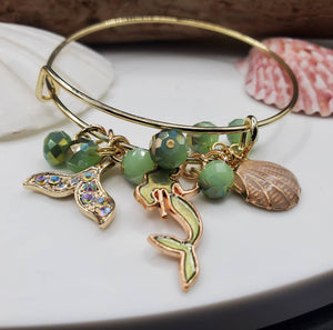 Mermaid bangle bracelet (green)