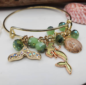 Mermaid bangle bracelet (green)