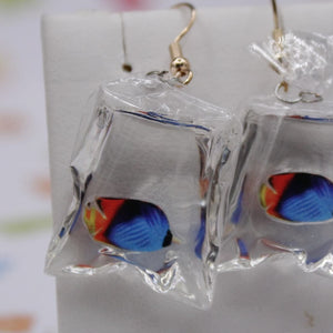 Ocean blue fish earrings