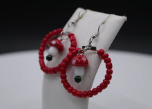Load image into Gallery viewer, Red mushroom earrings
