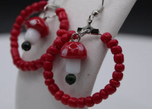 Load image into Gallery viewer, Red mushroom earrings