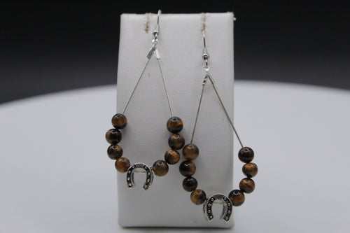 Horse shoe earrings (tiger eye)