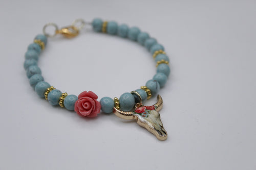 Cow/rose bracelet
