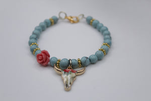 Cow/rose bracelet