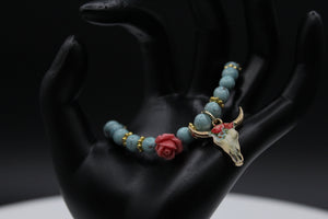 Cow/rose bracelet