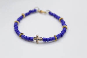 Royal blue cross bracelet