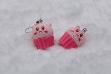 Load image into Gallery viewer, Kirby cupcake earrings