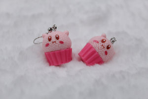 Kirby cupcake earrings
