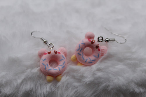 Kirby donut earrings