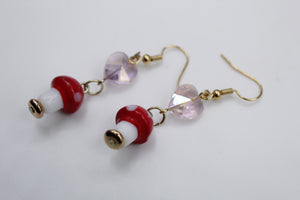 Mushroom earrings heart