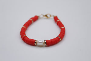 Shades of red bracelet