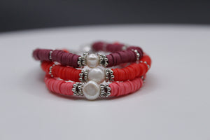 Shades of red bracelet