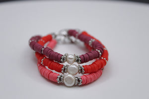 Shades of red bracelet