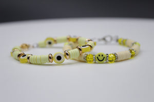 Happy/evil eye bracelet