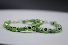 Load image into Gallery viewer, Green evil eye bracelet