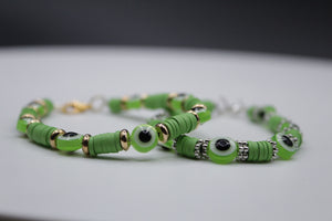 Green evil eye bracelet