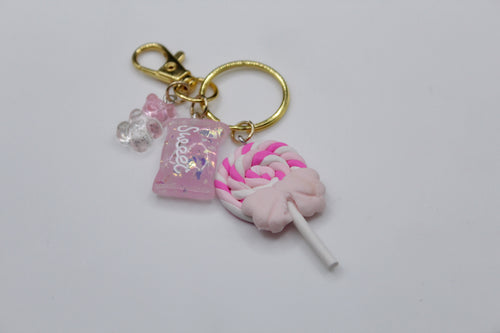 Pink candy purse charm