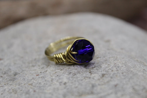 Royal blue glass ring