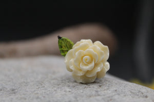 Vintage white rose ring