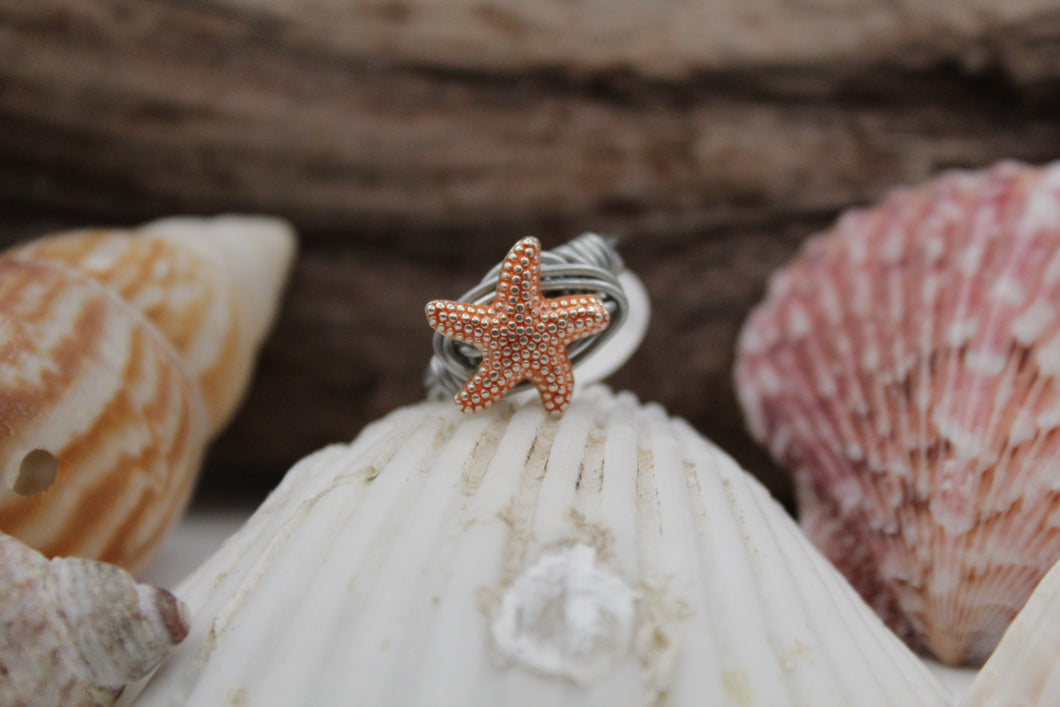 Orange sea star ring