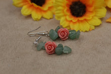 Load image into Gallery viewer, Adventurine rose earrings